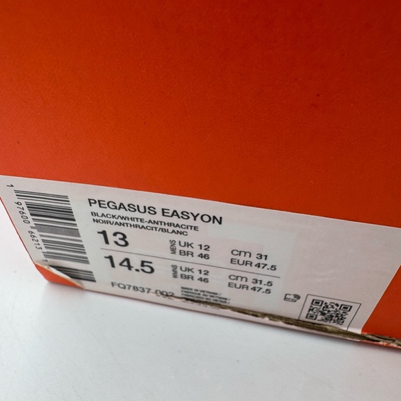 Nike Pegasus 41 Easyon Black White BRAND NEW Size 13 - Picture 8 of 8